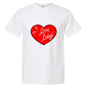 I Love Luigi Mangione Lucy Red Heart Garment-Dyed Heavyweight T-Shirt