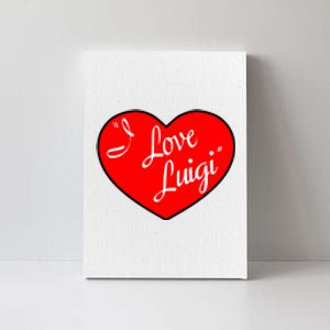 I Love Luigi Mangione Lucy Red Heart Canvas