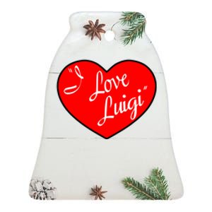 I Love Luigi Mangione Lucy Red Heart Ceramic Bell Ornament