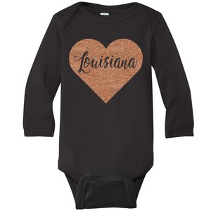 I Love Louisiana Baby Long Sleeve Bodysuit