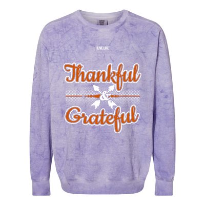 I Live Life Thankful And Grateful Meaningful Gift Colorblast Crewneck Sweatshirt