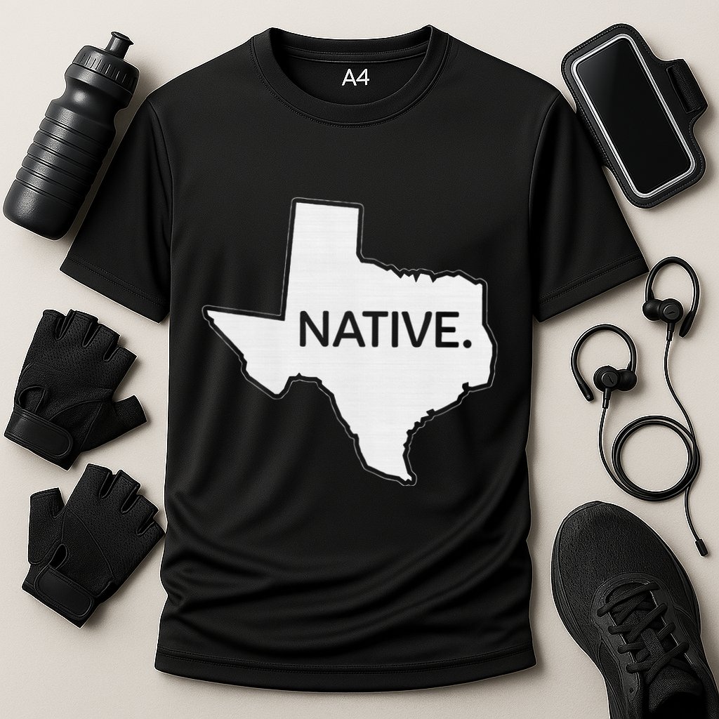 I Love Lone Star State Texas Native Cooling Performance Crew T-Shirt