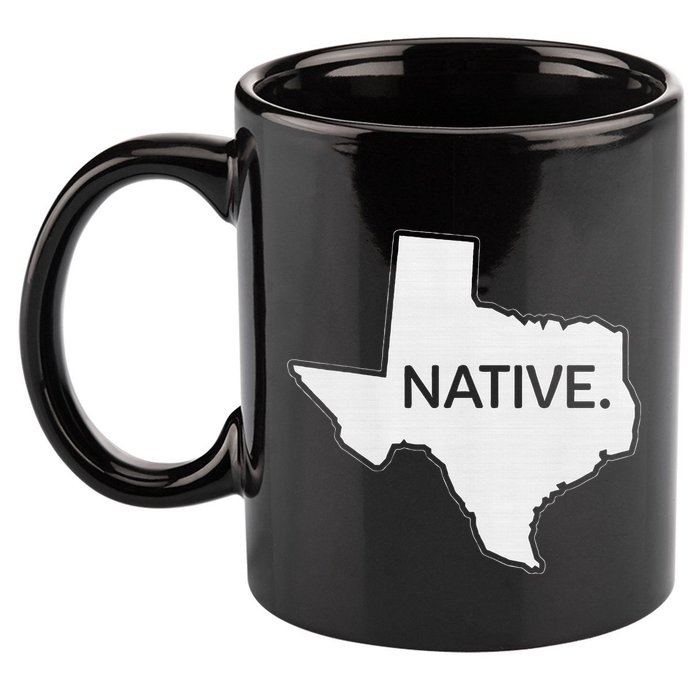 I Love Lone Star State Texas Native 11oz C Handle Ceramic Mug