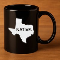 I Love Lone Star State Texas Native 11oz C Handle Ceramic Mug