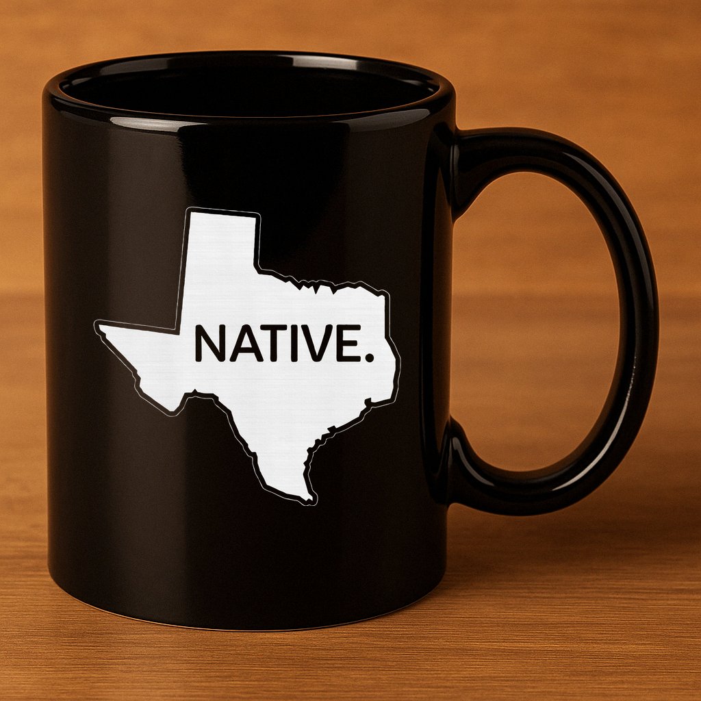 I Love Lone Star State Texas Native 11oz C Handle Ceramic Mug