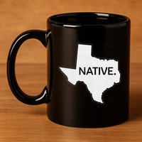 I Love Lone Star State Texas Native 11oz C Handle Ceramic Mug