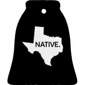 I Love Lone Star State Texas Native Ceramic Bell Ornament