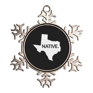 I Love Lone Star State Texas Native Metallic Star Ornament