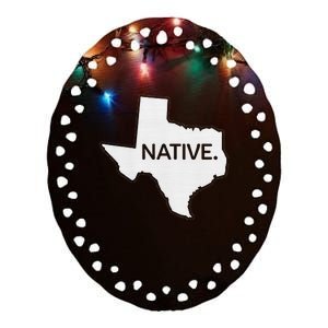 I Love Lone Star State Texas Native Ceramic Oval Ornament