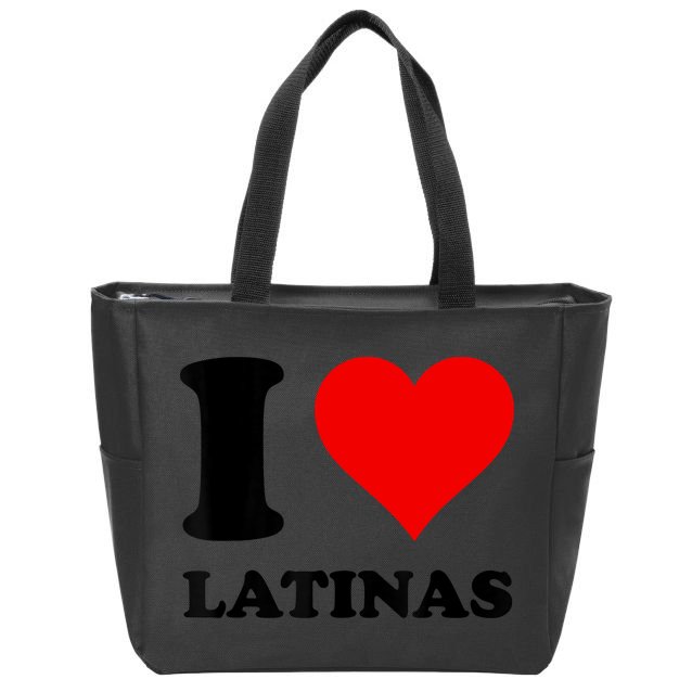I Love Latinas Zip Tote Bag