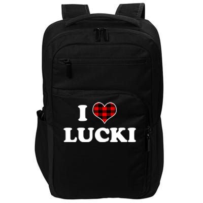 I Love Lucki Cute Gift Heart Love Lucki Lucky Funny Saying Gift Impact Tech Backpack