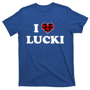 I Love Lucki Cute Gift Heart Love Lucki Lucky Funny Saying Gift T-Shirt