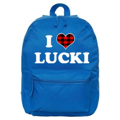 I Love Lucki Cute Gift Heart Love Lucki Lucky Funny Saying Gift 16 in Basic Backpack