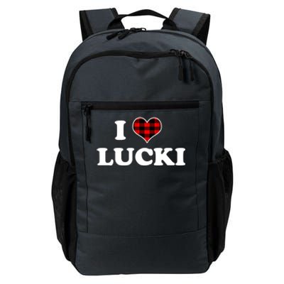 I Love Lucki Cute Gift Heart Love Lucki Lucky Funny Saying Gift Daily Commute Backpack