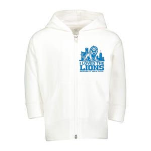 I Loved Lions Before They Were Cool Funny Football Fan Lion Toddler Zip Fleece Hoodie