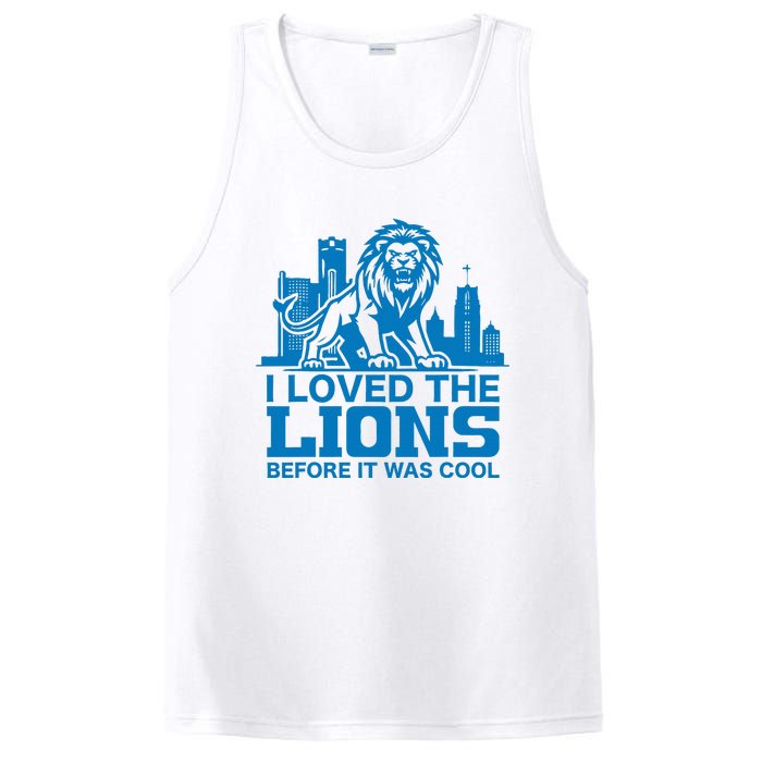 I Loved Lions Before They Were Cool Funny Football Fan Lion PosiCharge Competitor Tank