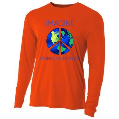 Imagine Living Life In Peace Cute Gift Cooling Performance Long Sleeve Crew