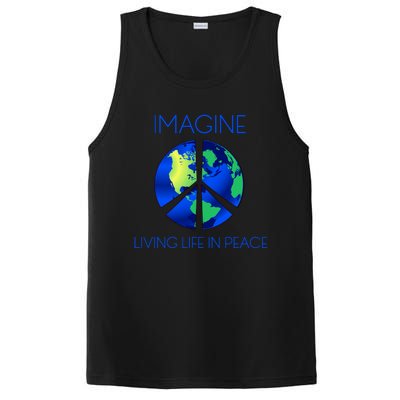 Imagine Living Life In Peace Cute Gift PosiCharge Competitor Tank