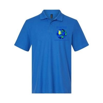 Imagine Living Life In Peace Cute Gift Softstyle Adult Sport Polo