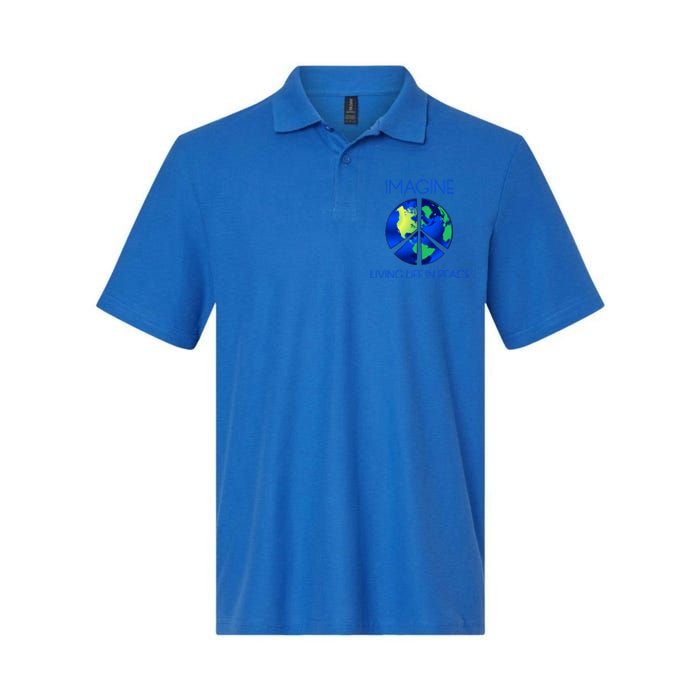 Imagine Living Life In Peace Cute Gift Softstyle Adult Sport Polo