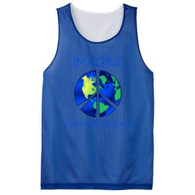 Imagine Living Life In Peace Cute Gift Mesh Reversible Basketball Jersey Tank