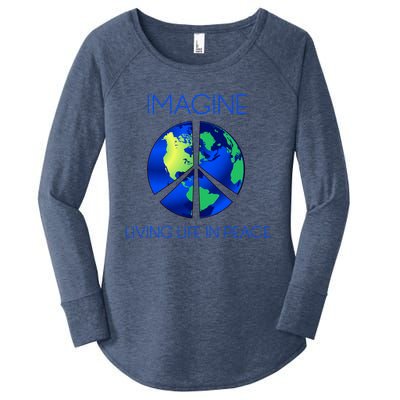 Imagine Living Life In Peace Cute Gift Women's Perfect Tri Tunic Long Sleeve Shirt