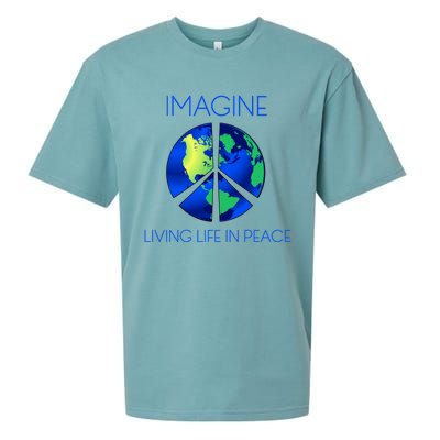 Imagine Living Life In Peace Cute Gift Sueded Cloud Jersey T-Shirt