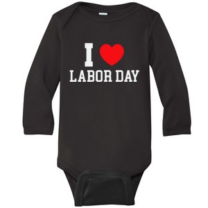 I Love Labor Day Celebration Baby Long Sleeve Bodysuit