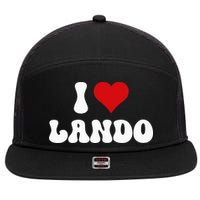 I Love Lando I Heart Lando Valentine's Day 7 Panel Mesh Trucker Snapback Hat