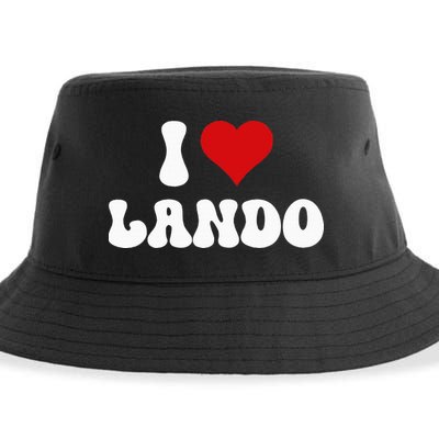 I Love Lando I Heart Lando Valentine's Day Sustainable Bucket Hat