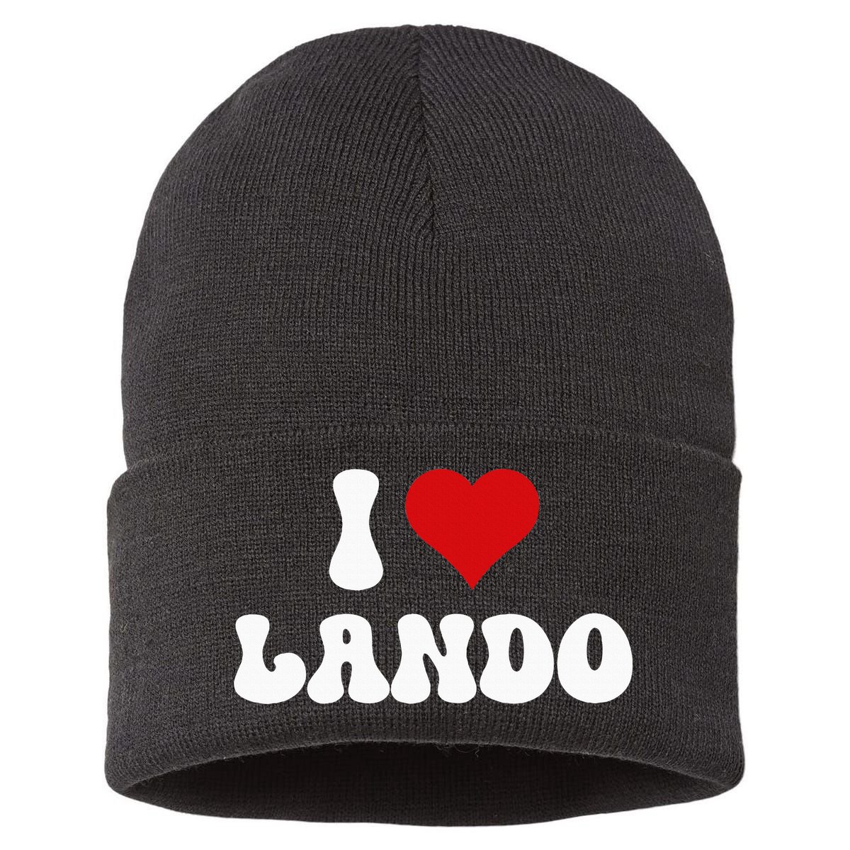I Love Lando I Heart Lando Valentine's Day Sustainable Knit Beanie