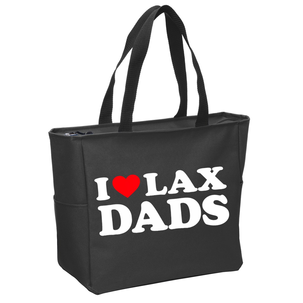 I Love Lax Dads I Heart Lax Dads Zip Tote Bag