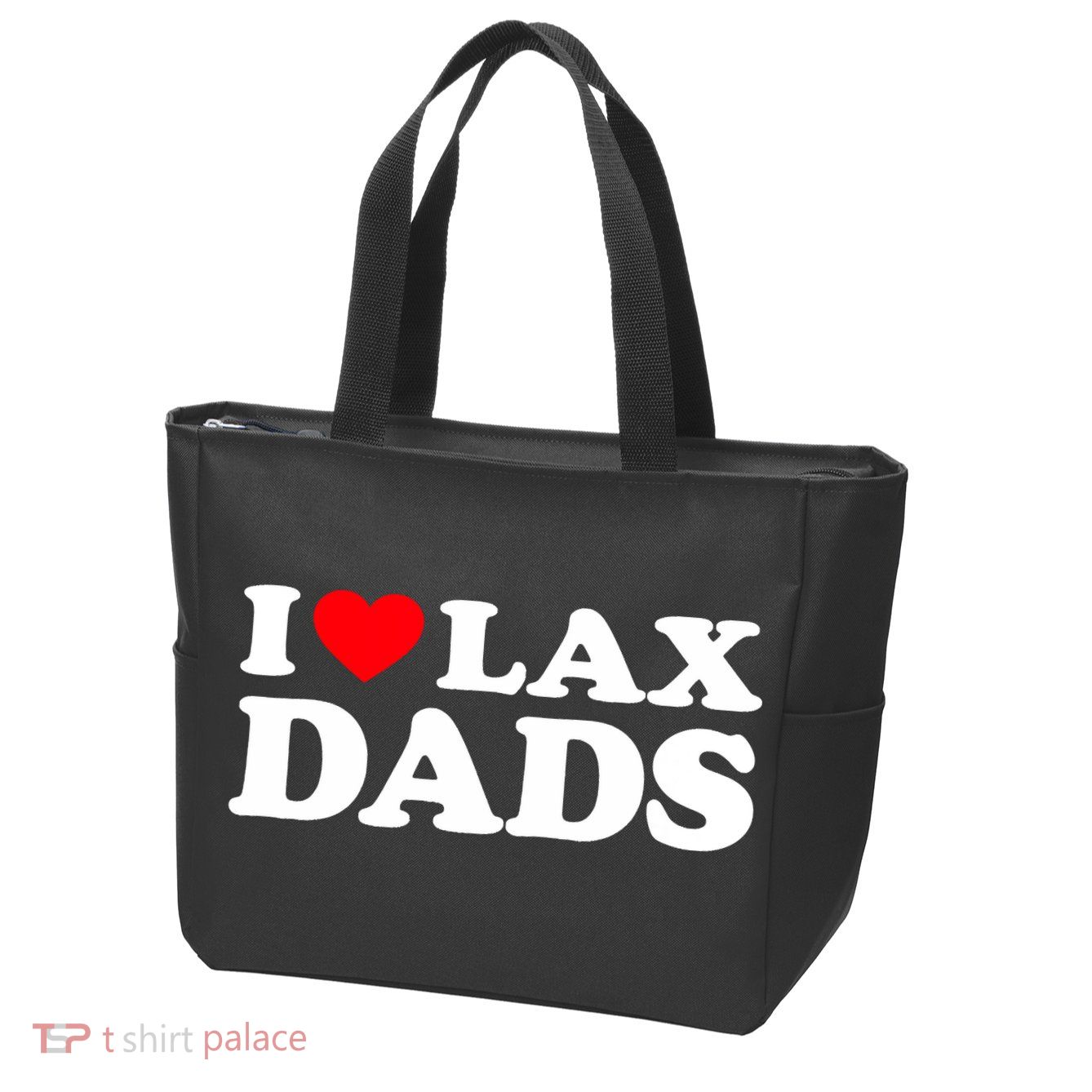 I Love Lax Dads I Heart Lax Dads Zip Tote Bag
