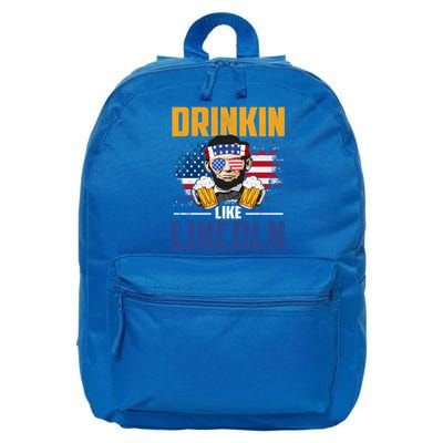 Ing Like Lincoln 4th Of July Abraham Merica Flag Gift 16 in Basic Backpack