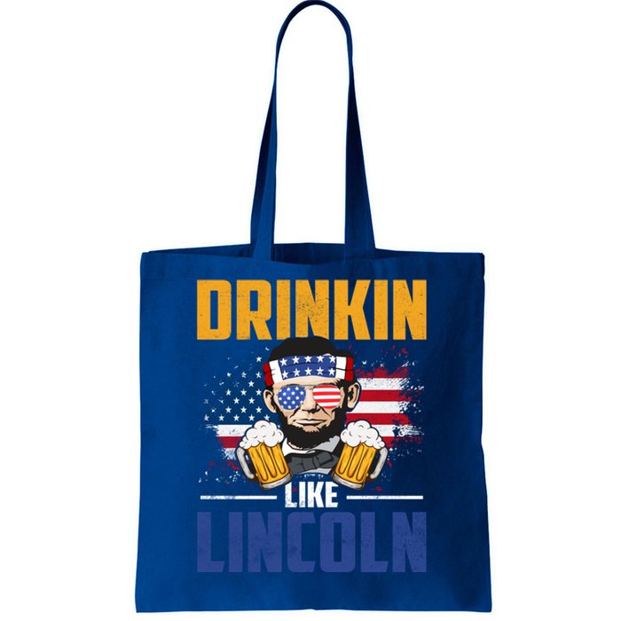 Ing Like Lincoln 4th Of July Abraham Merica Flag Gift Tote Bag