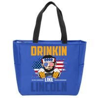 Ing Like Lincoln 4th Of July Abraham Merica Flag Gift Zip Tote Bag