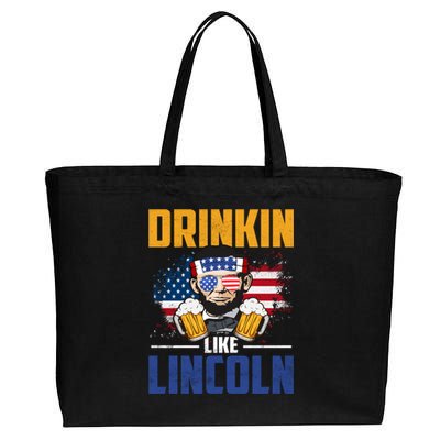 Ing Like Lincoln 4th Of July Abraham Merica Flag Gift Cotton Canvas Jumbo Tote