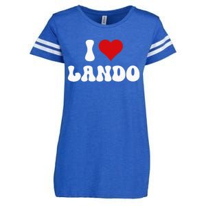 I Love Lando I Heart Lando ValentineS Day Enza Ladies Jersey Football T-Shirt