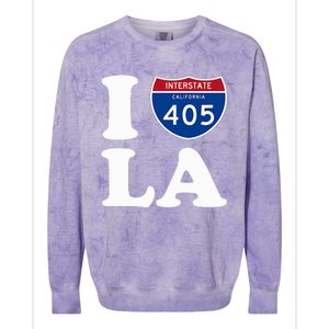 I Love La 405 Freeway Los Angeles Colorblast Crewneck Sweatshirt