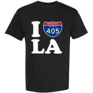 I Love La 405 Freeway Los Angeles Garment-Dyed Heavyweight T-Shirt