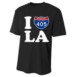 I Love La 405 Freeway Los Angeles Performance Sprint T-Shirt