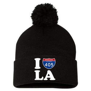 I Love La 405 Freeway Los Angeles Pom Pom 12in Knit Beanie