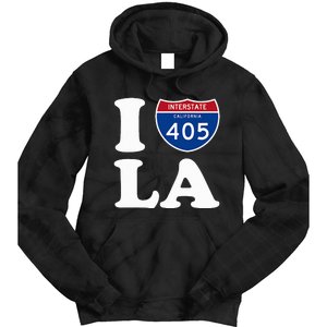 I Love La 405 Freeway Los Angeles Tie Dye Hoodie