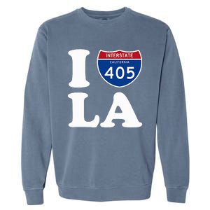 I Love La 405 Freeway Los Angeles Garment-Dyed Sweatshirt