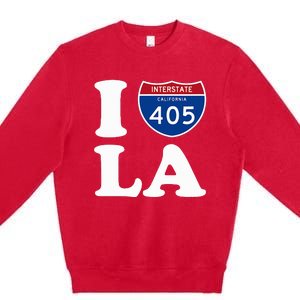 I Love La 405 Freeway Los Angeles Premium Crewneck Sweatshirt