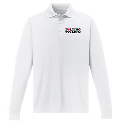 I Love Lying To M.E.N Performance Long Sleeve Polo