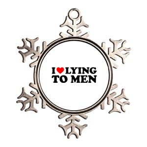 I Love Lying To M.E.N Metallic Star Ornament