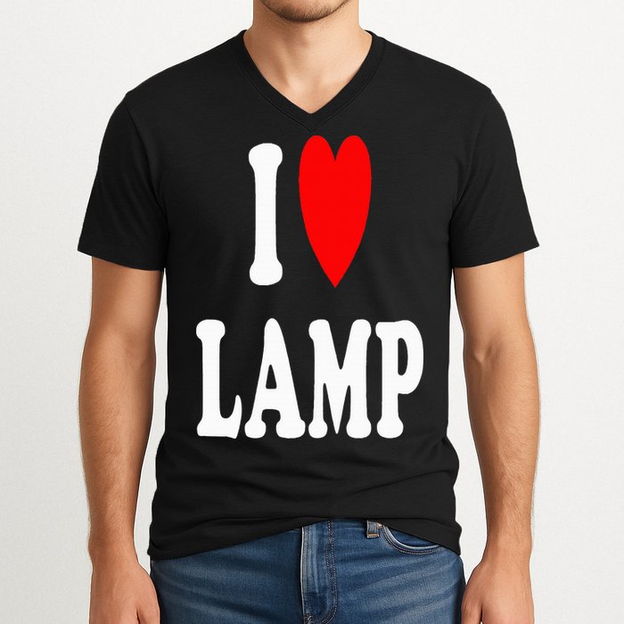 I Love Lamp Funny Light Shade Lampshade Candle Lantern Moth V-Neck T-Shirt