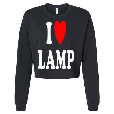 I Love Lamp Funny Light Shade Lampshade Candle Lantern Moth Cropped Pullover Crew