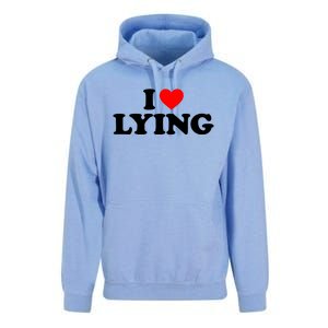 I Love Lying Gift I Heart Lying Funny Gift Unisex Surf Hoodie